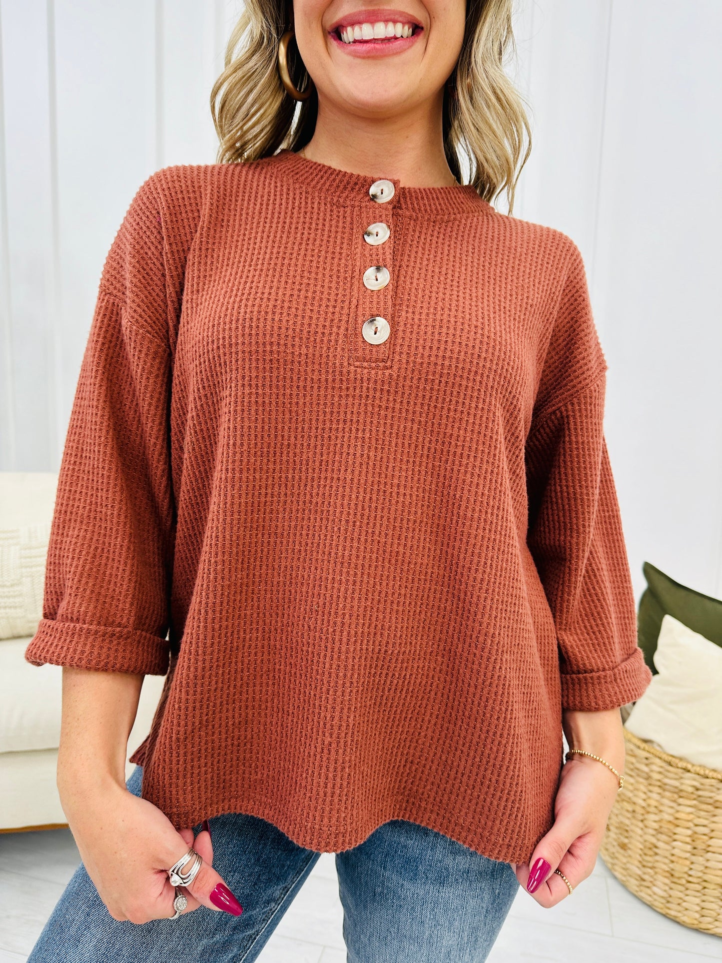 REG/CURVY Cute As a Button Top- Multiple Colors!