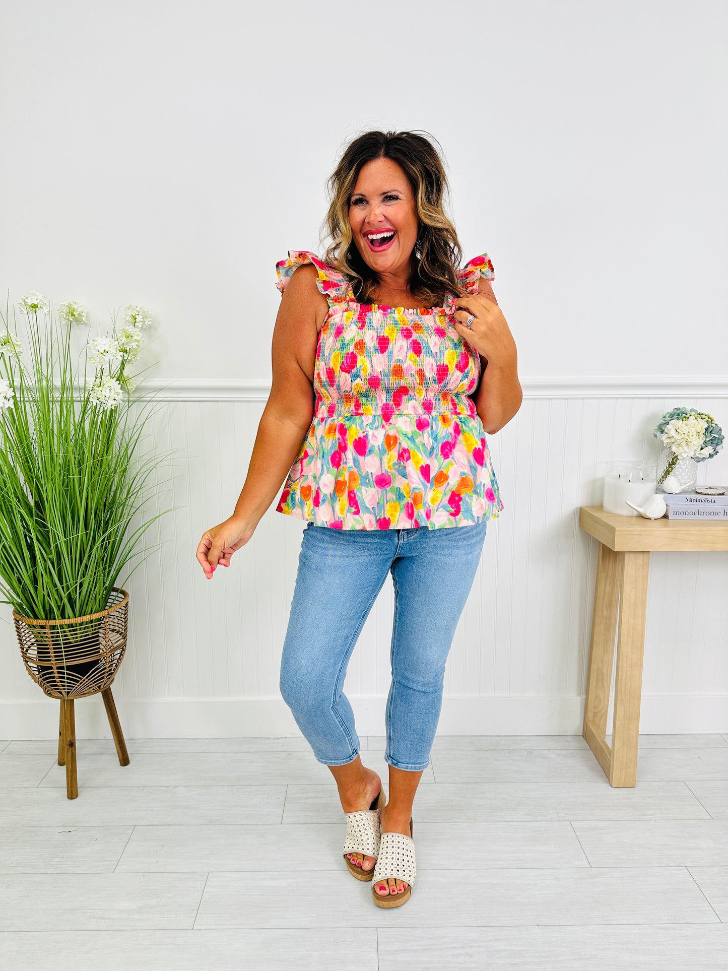 Petal Pop Tank Top in Tulip Print