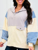 Cozy Contrast Pullover In Gray