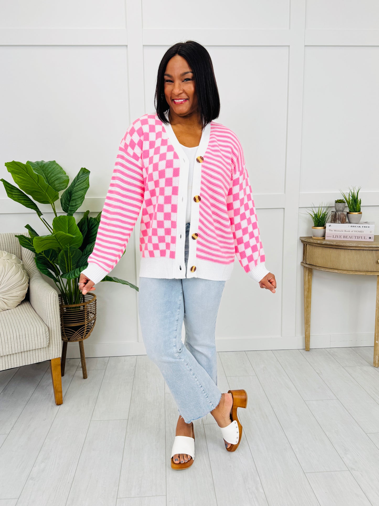 Fresh Start Cardigan In Pink