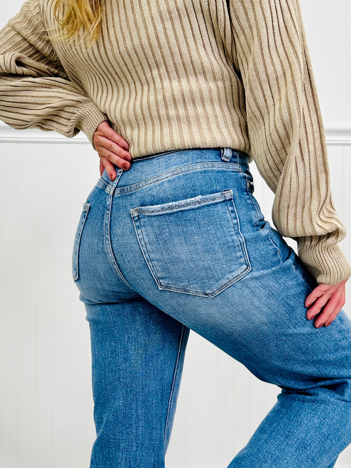 Fashionably Late Straight Tummy Control Jeans