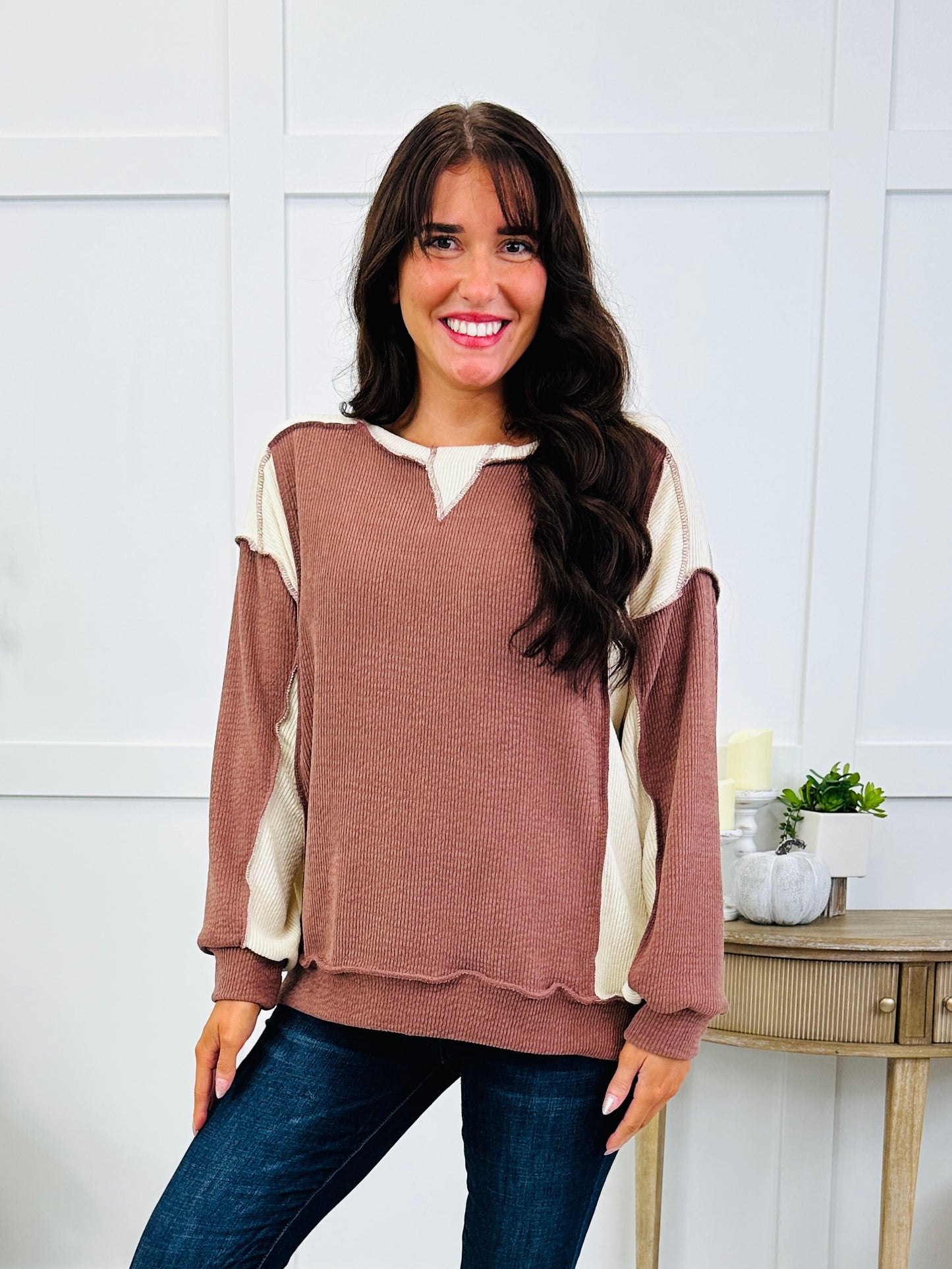 Café Cozy Sweatshirt In Nutmeg