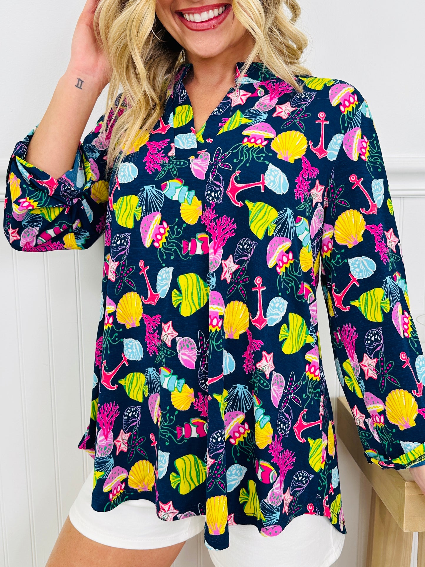 Sweet Like Spring Top in Nantucket Print