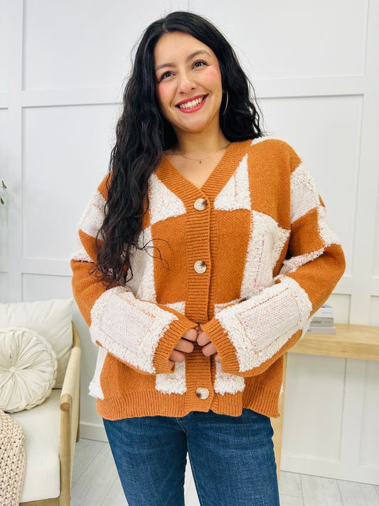 Everlasting Charm Cardigan In Rust Combo