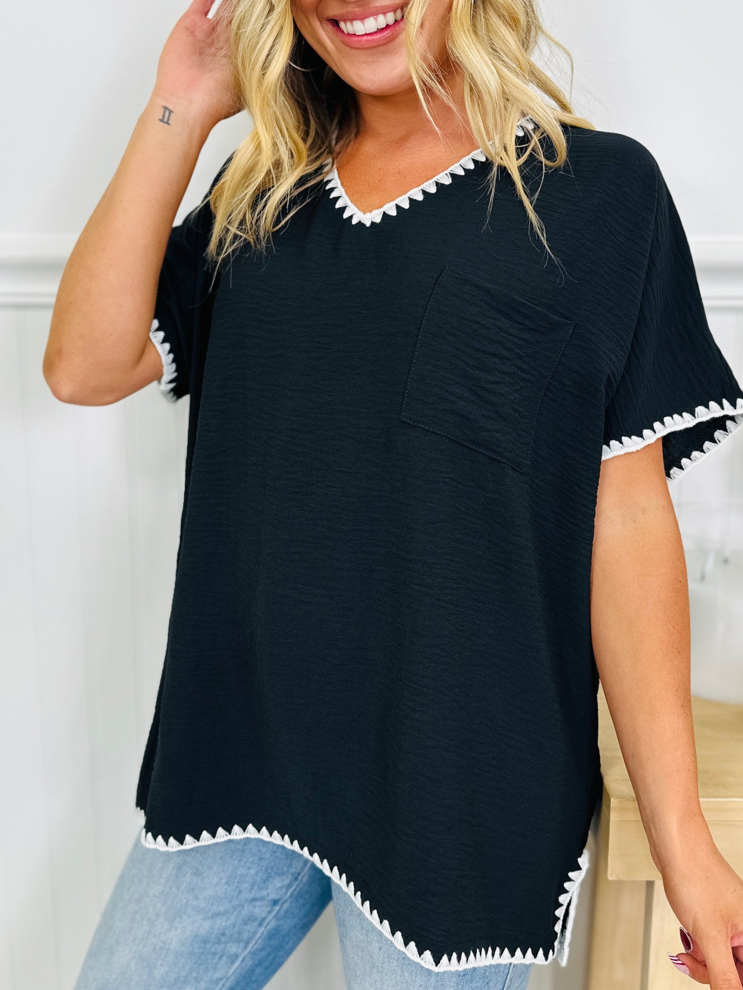 Stitched In Style Top In Multiple Colors