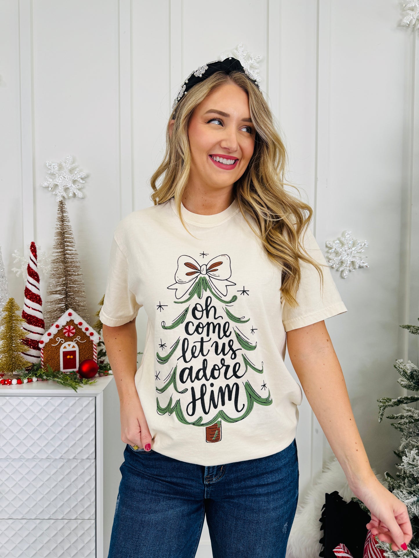 Oh Come Let Us Adore Him Graphic Tee