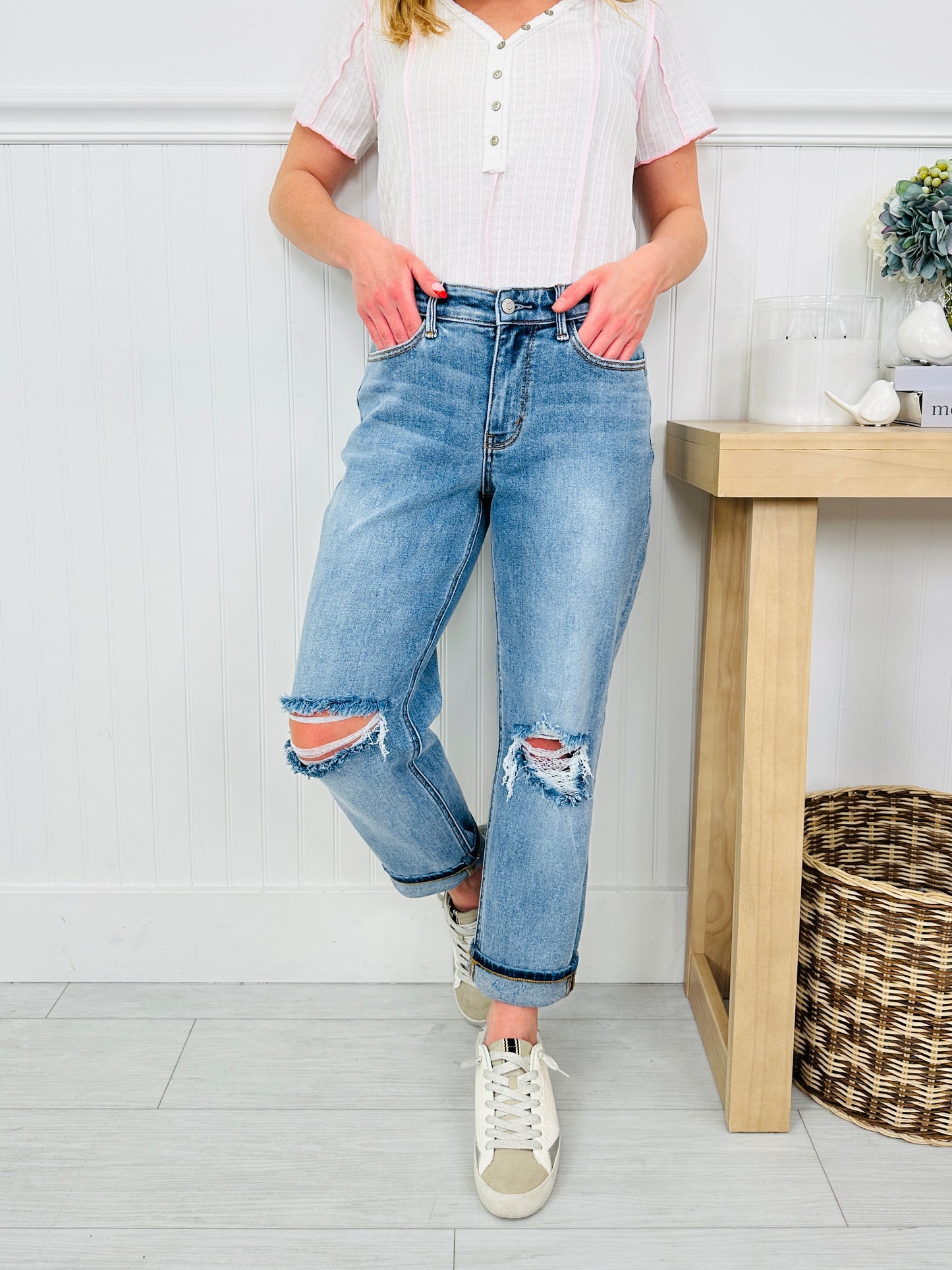 Judy Blue Spring Fling Boyfriend Jeans