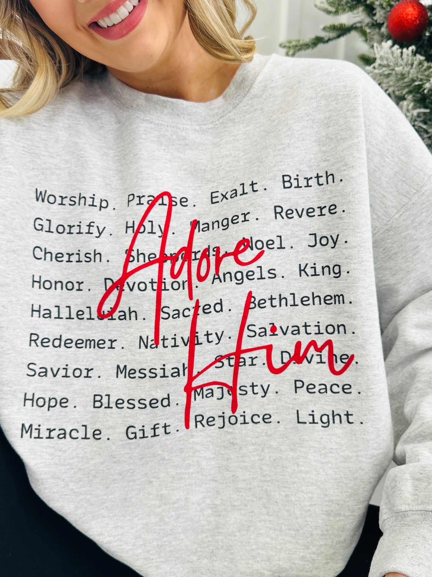 Adore Him Graphic Crewneck Sweatshirt