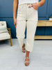 Judy Blue Cream of The Crop Cropped Wide Leg Jeans