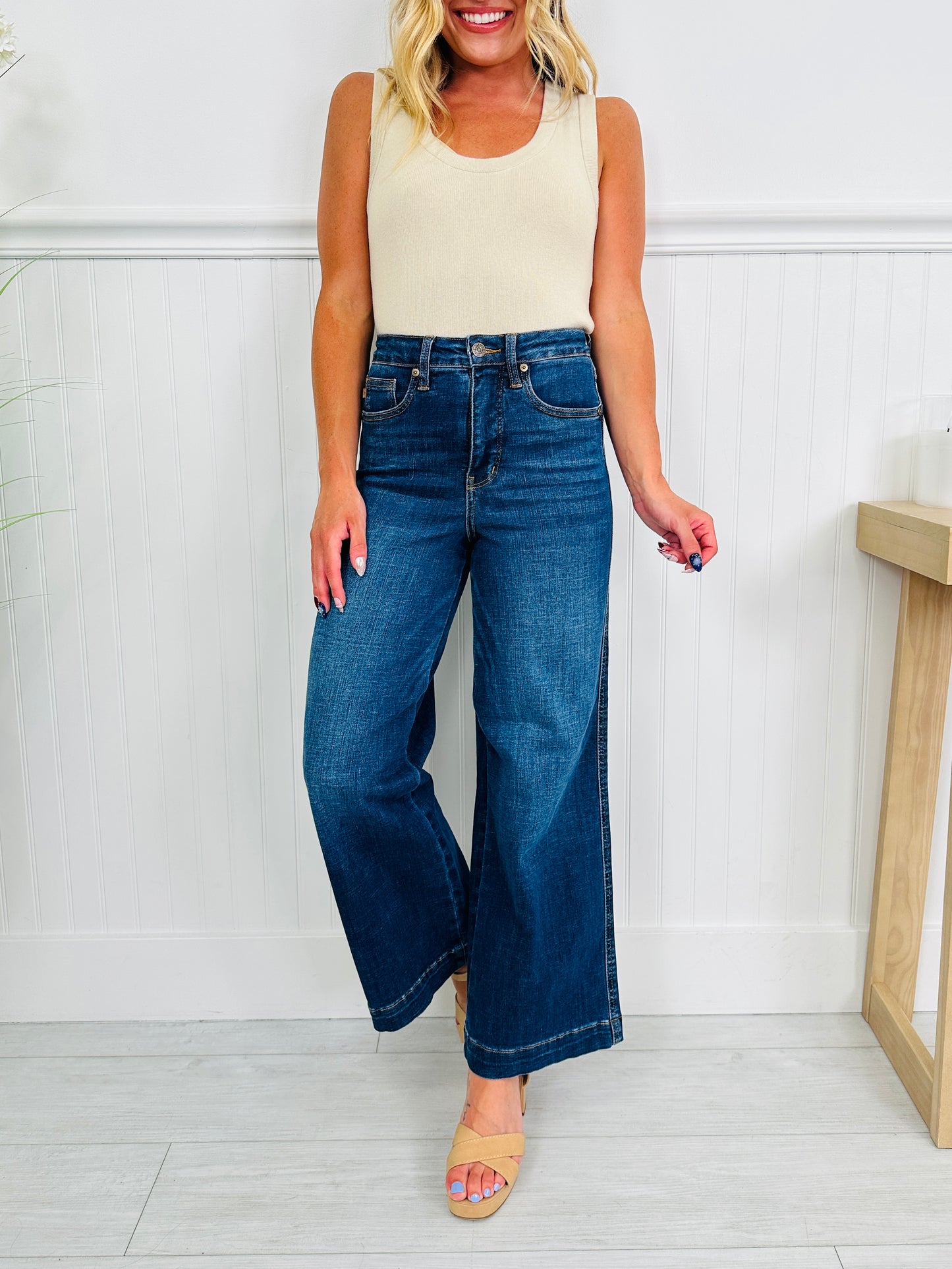 Judy Blue Set The Standard Tummy Control Ankle Wide Jeans