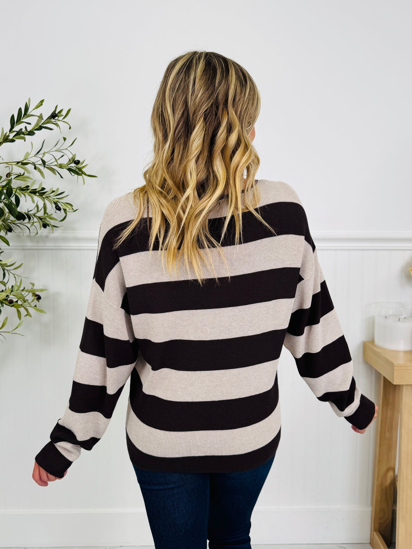 Stripe Of The Moment Sweater In Chocolate