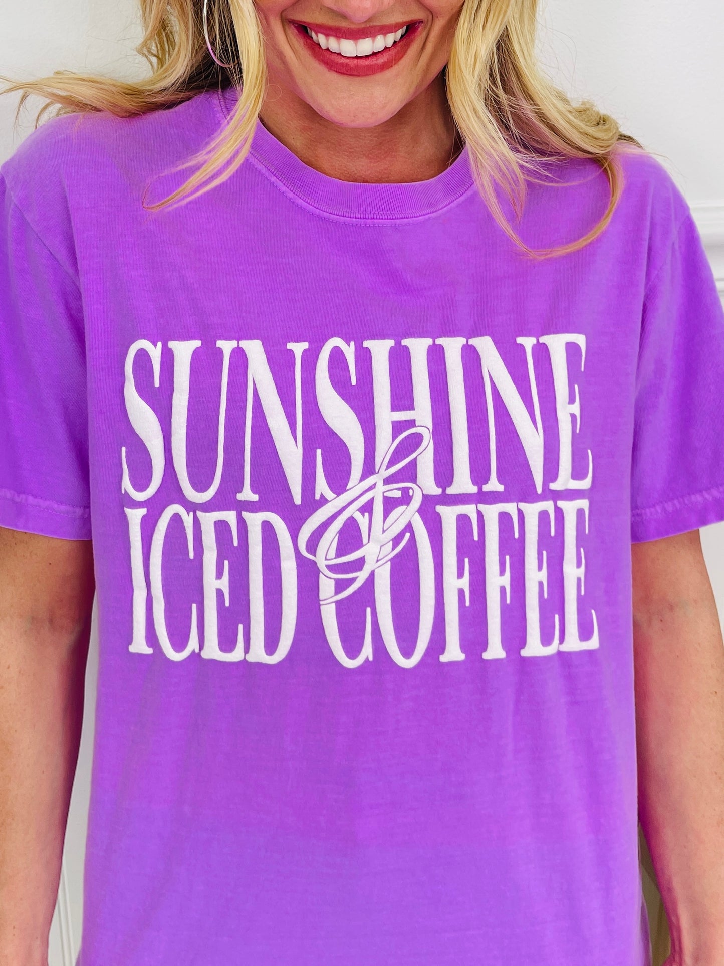 Sunshine And Iced Coffee Graphic Tee in Multiple Colors