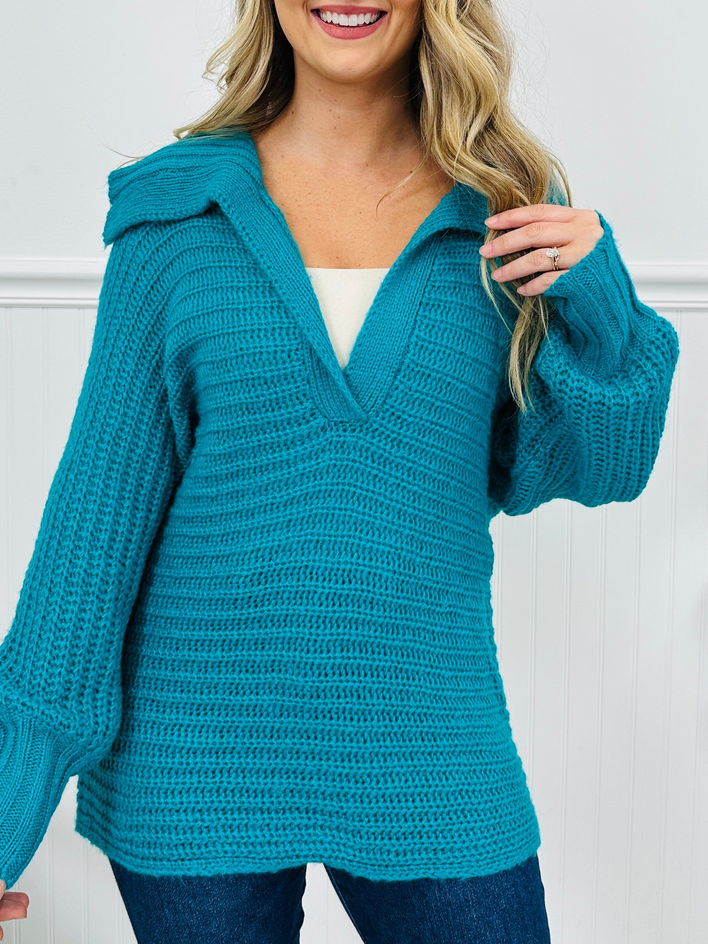 Wrapped In Forever Sweater in Teal