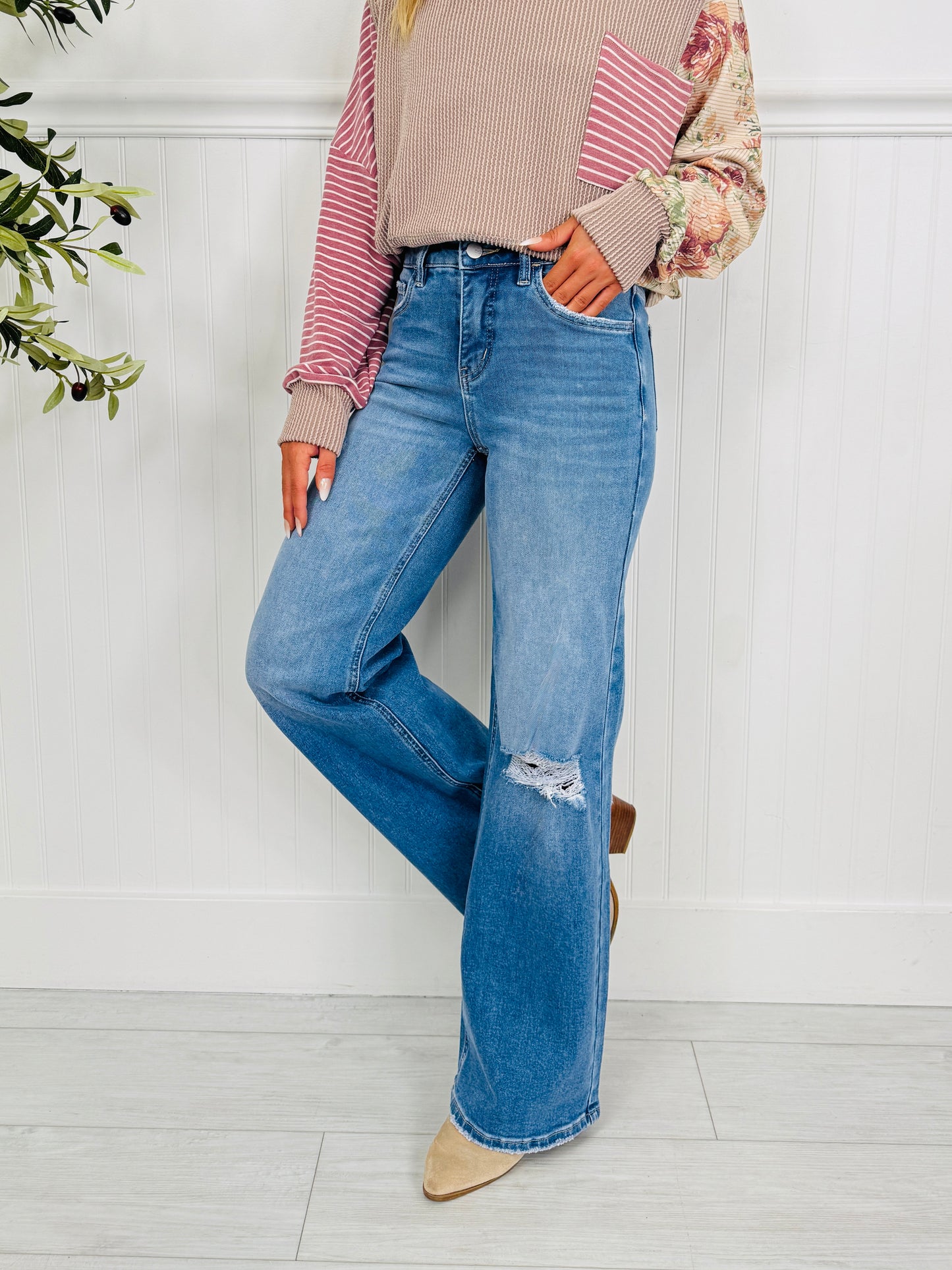 Relaxed & Ready Wide Leg Tummy Control Jeans In Multiple Inseams