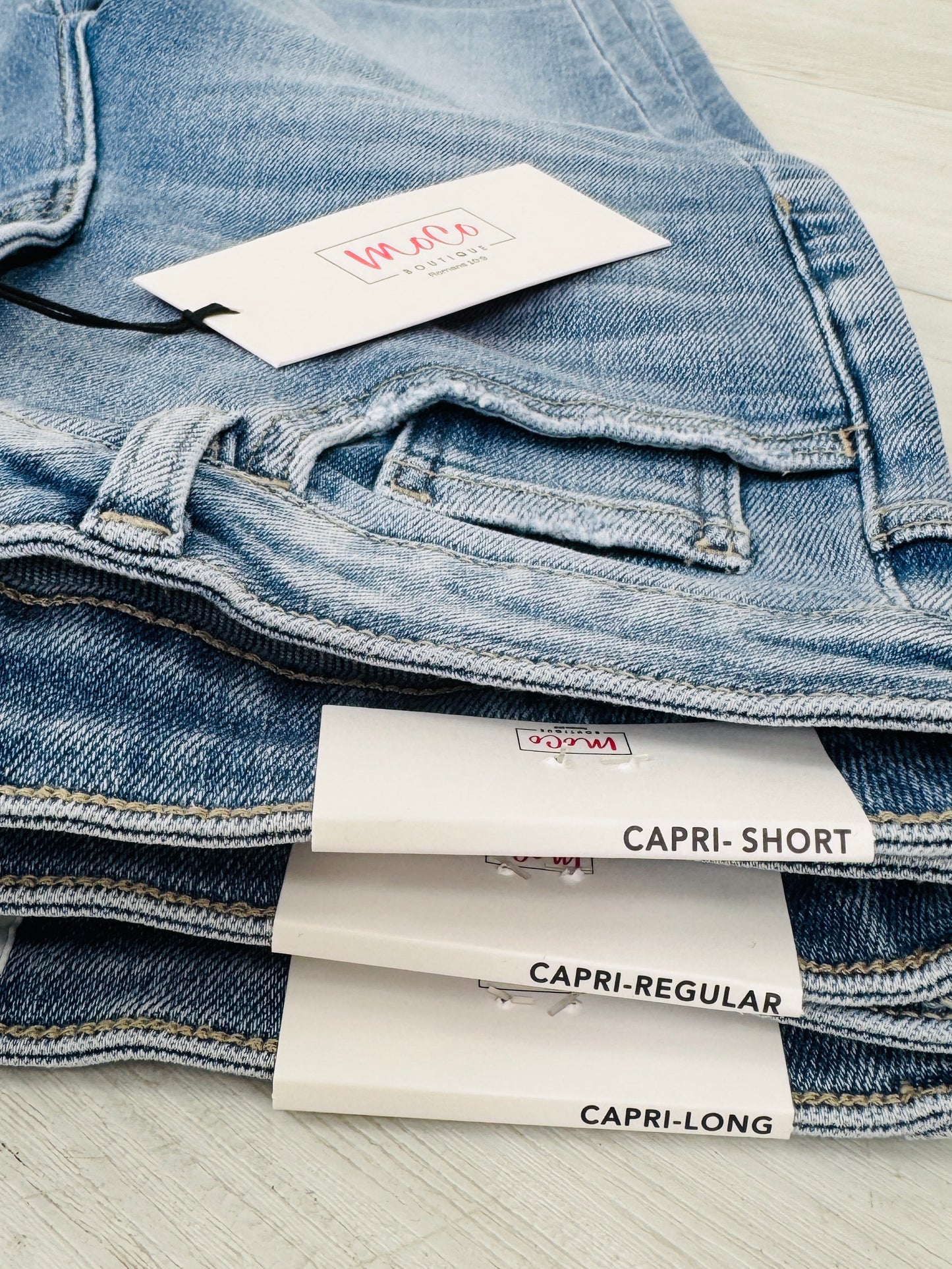 Easy Fit Tummy Control Capri Jeans in Three Inseams