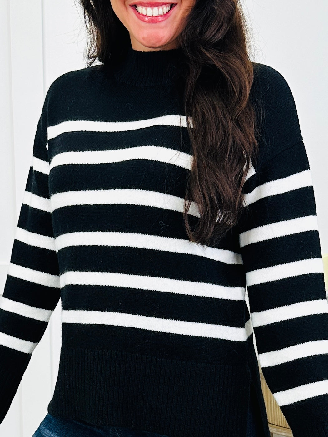 DOORBUSTER! Never Out Of Line Sweater in Black/Ivory