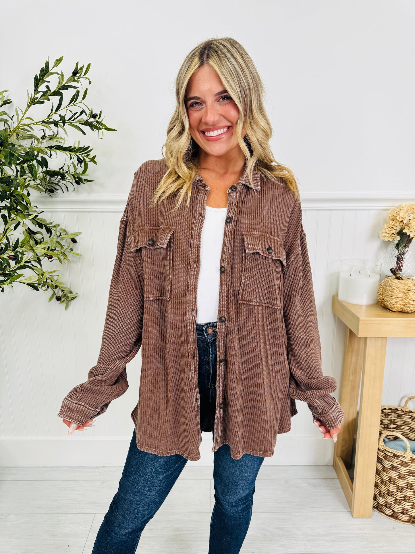 Layering Essential Shacket In Multiple Colors