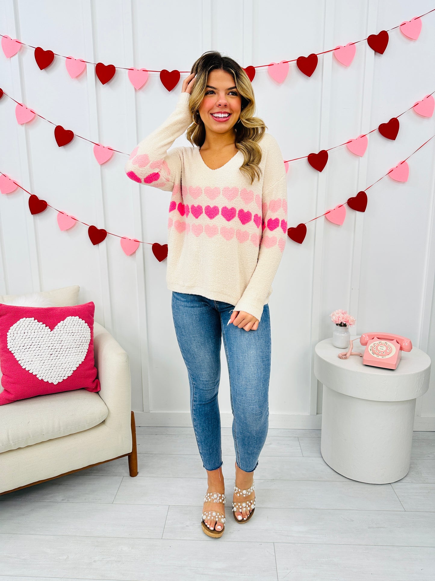 Row of Hearts Sweater