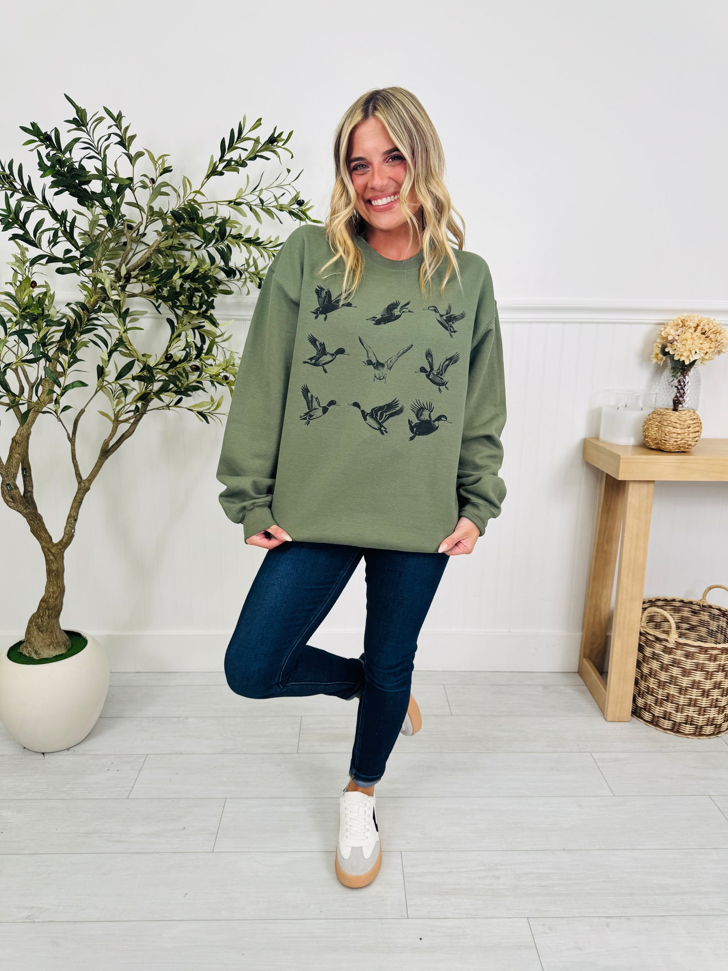 Mallard Ducks Graphic Crewneck Sweatshirt