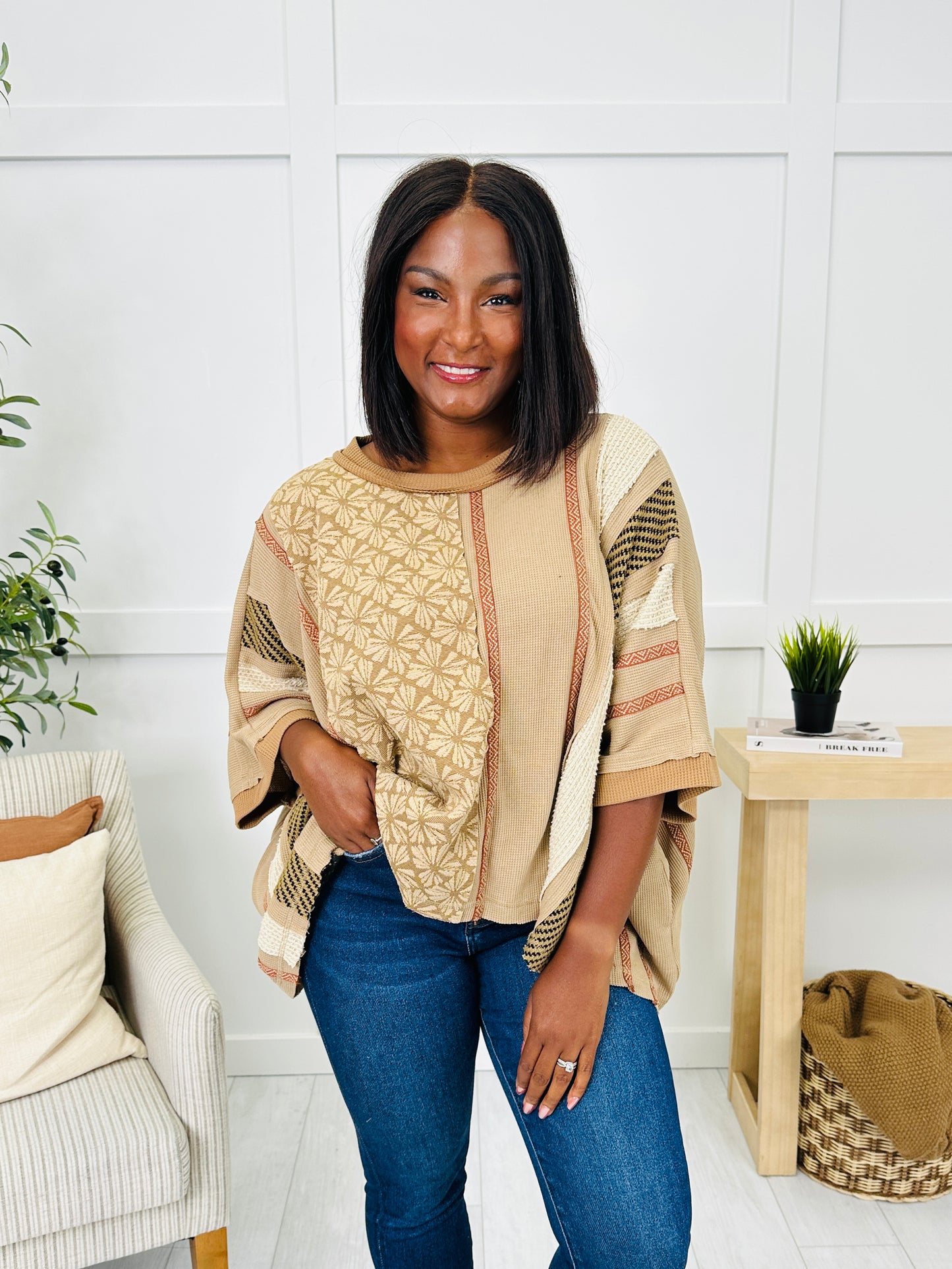 Faded Tales Top in Coffee