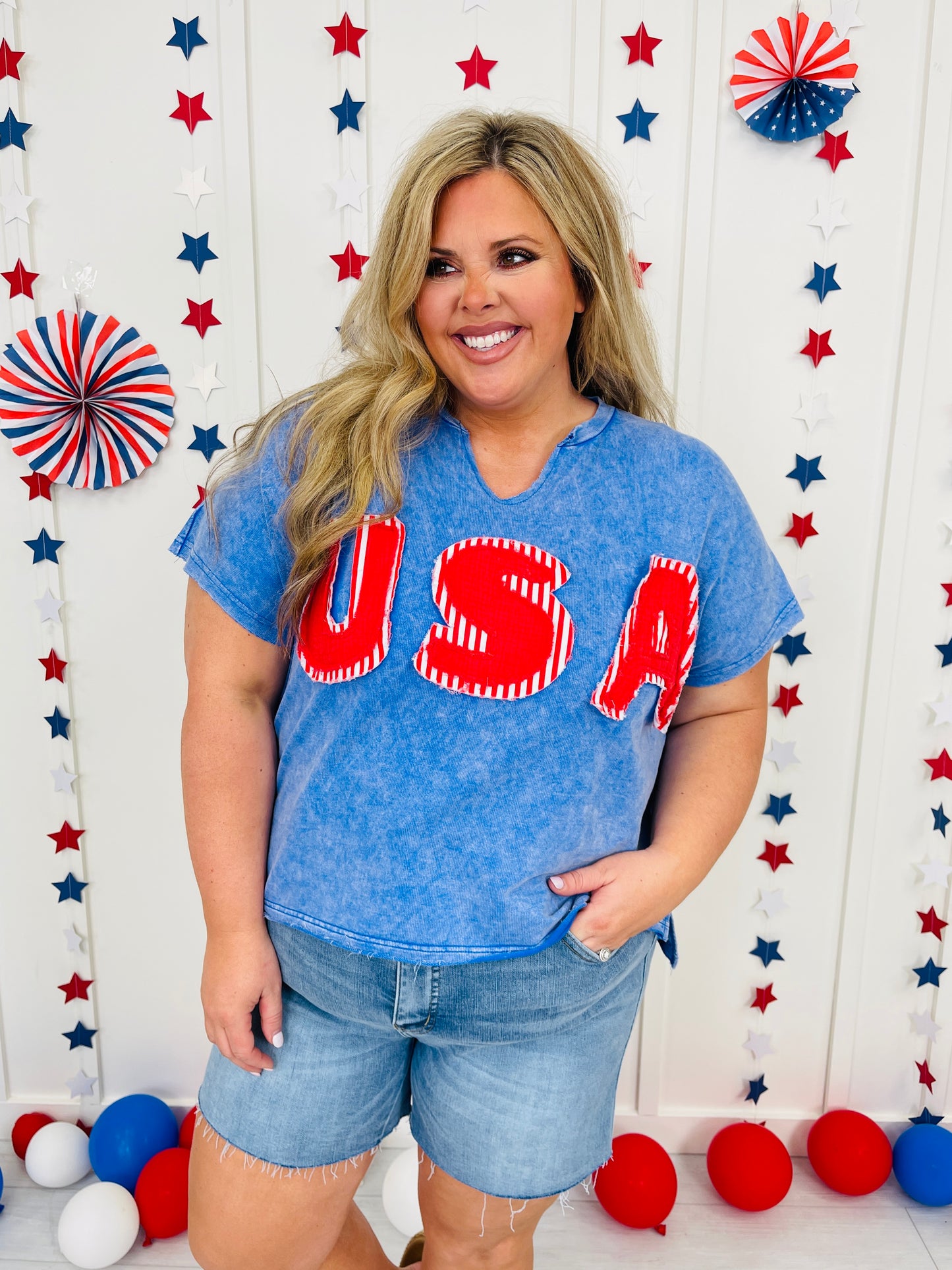 Patriotic Patchwork Top in Multiple Colors