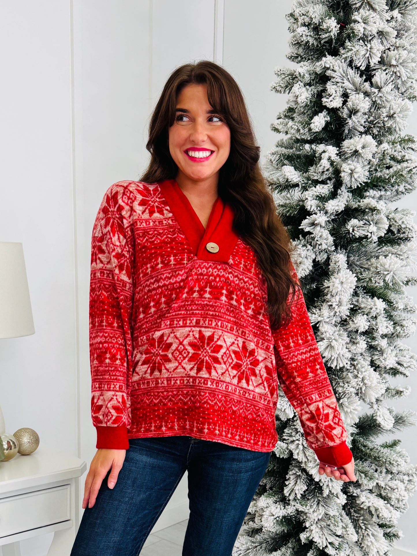 Cozy In Crimson Sweater
