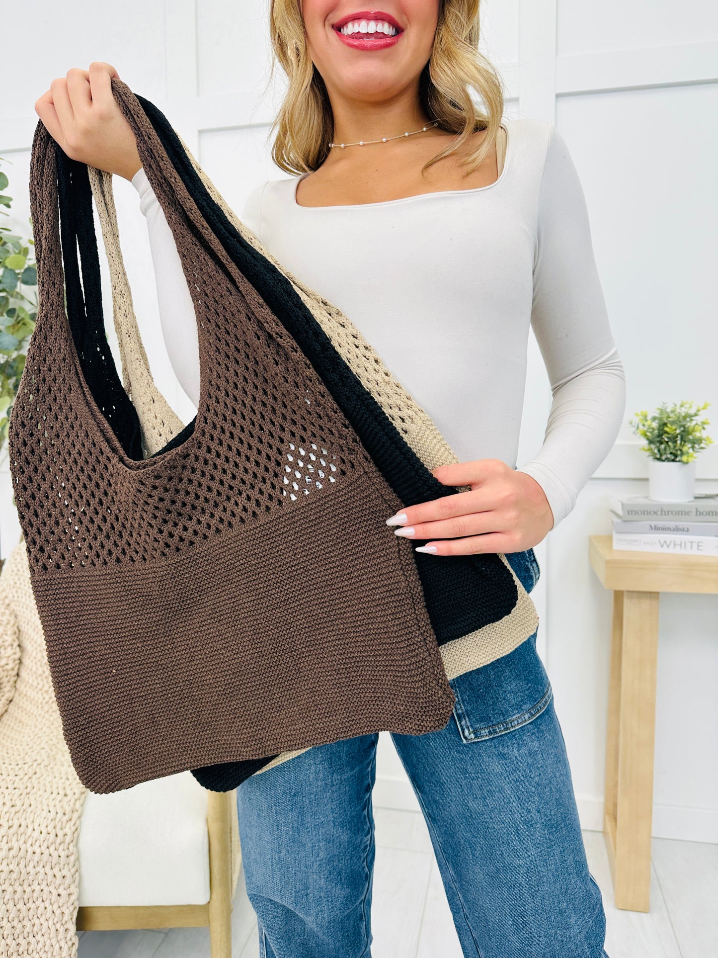 Knit Tote Bag- Multiple Colors!