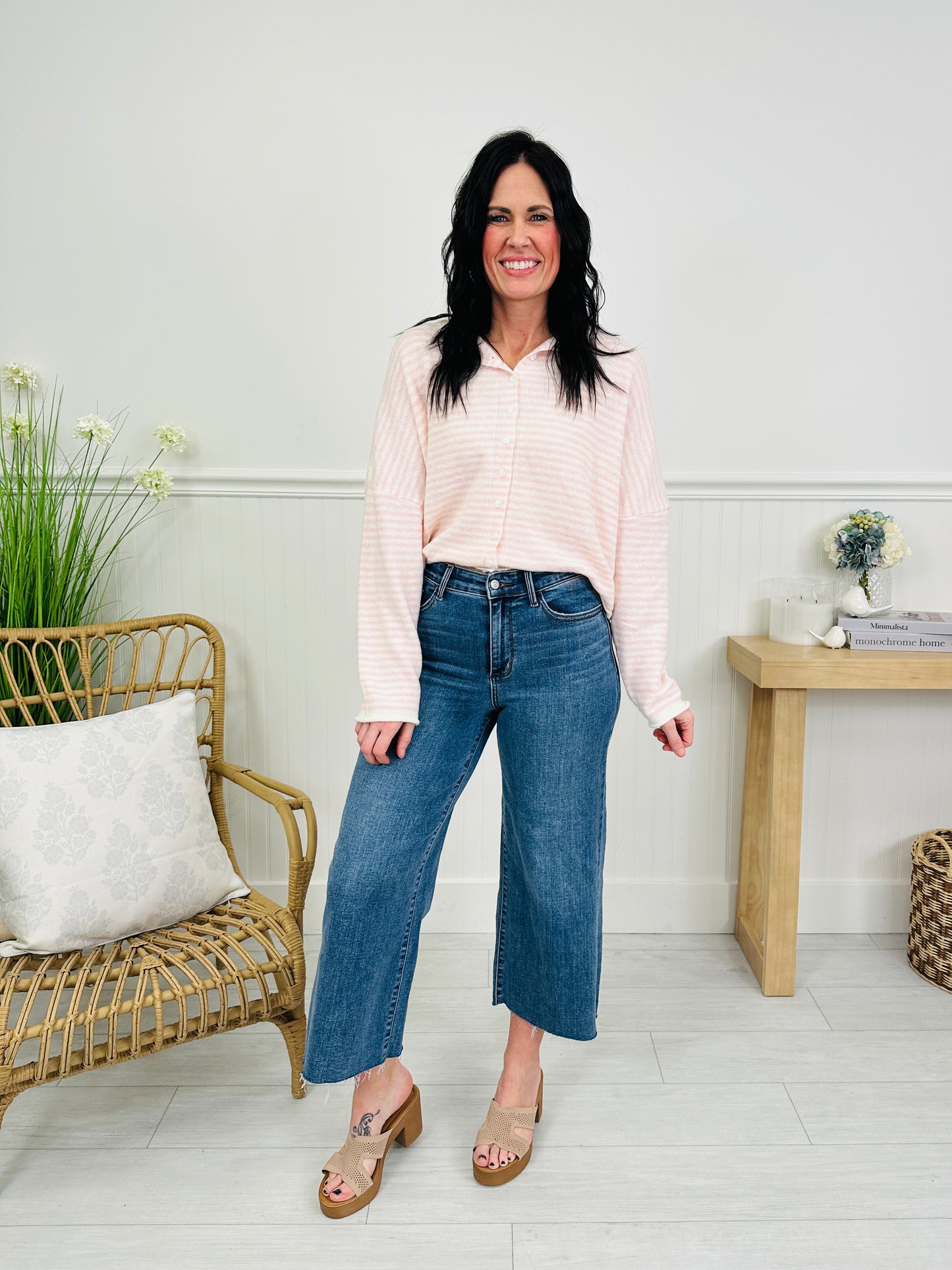 Judy Blue Fresh Start Wide Leg Cropped Jeans