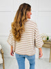 Soft Spoken Stripe Top In Light Mocha