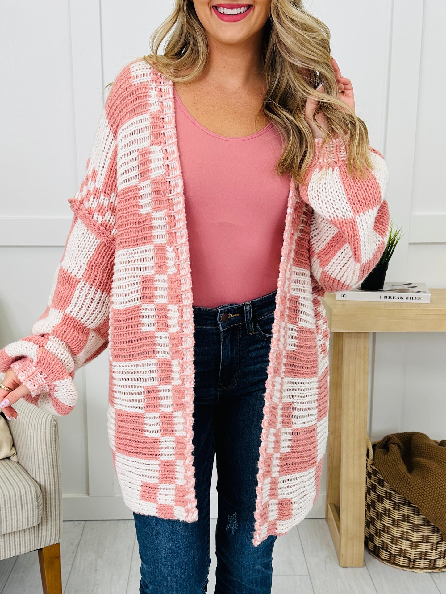 The Final Checkpoint Cardigan in Mauve Combo