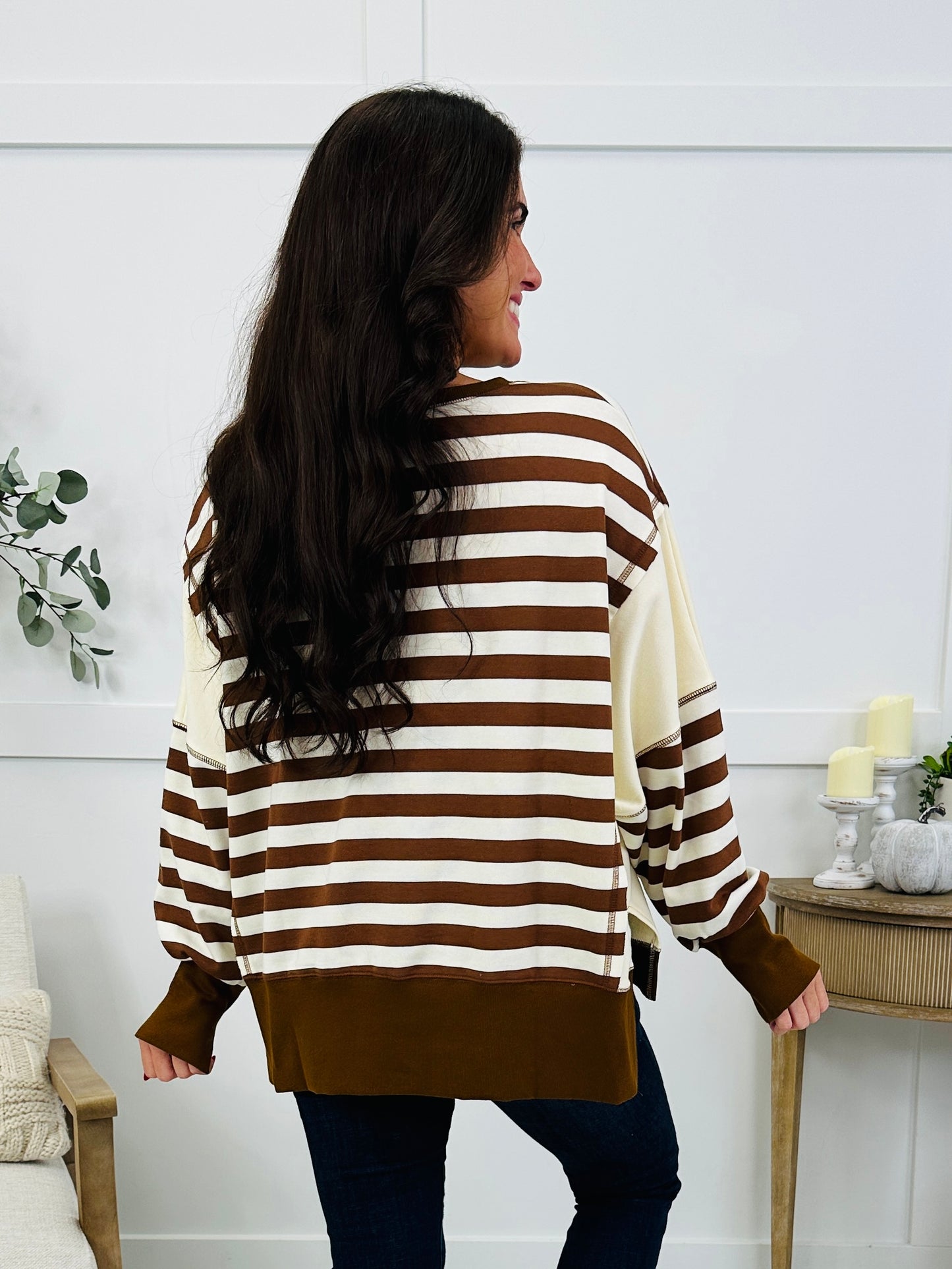 Downtown Stripe Pocket Top In Multiple Colors