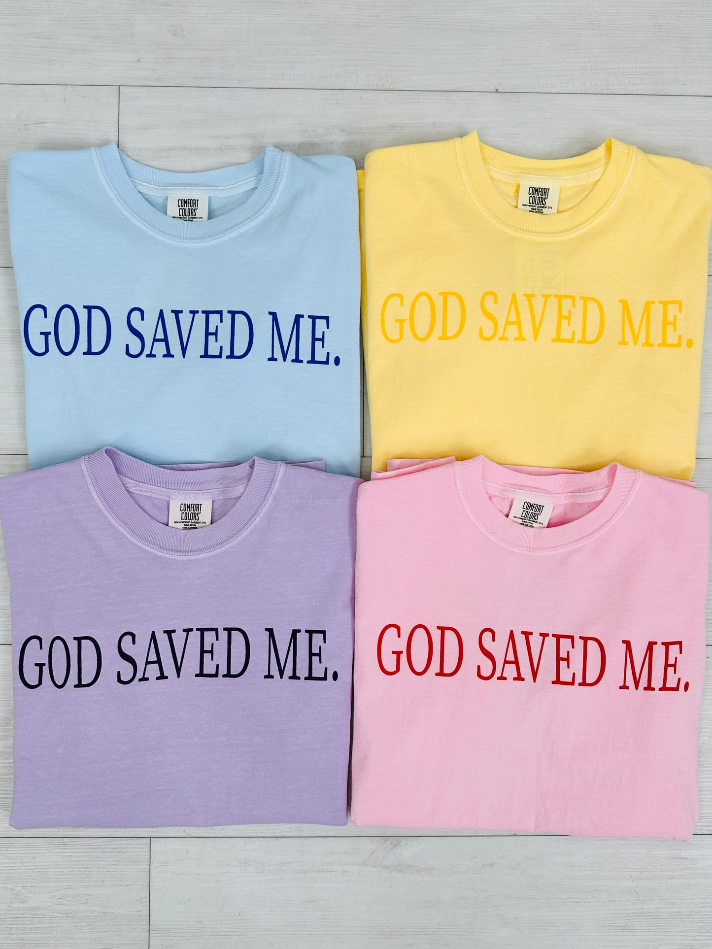 God Saved Me Graphic Tee in Multiple Colors
