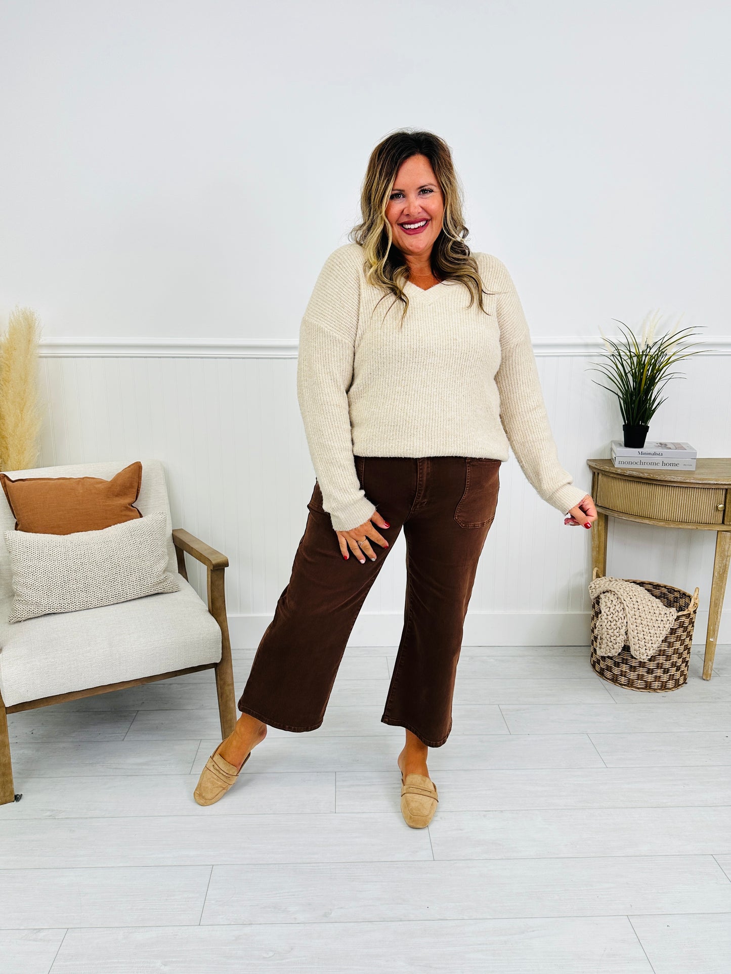 Judy Blue Melt In Your Mouth Chocolate Wide Leg Cropped Jeans