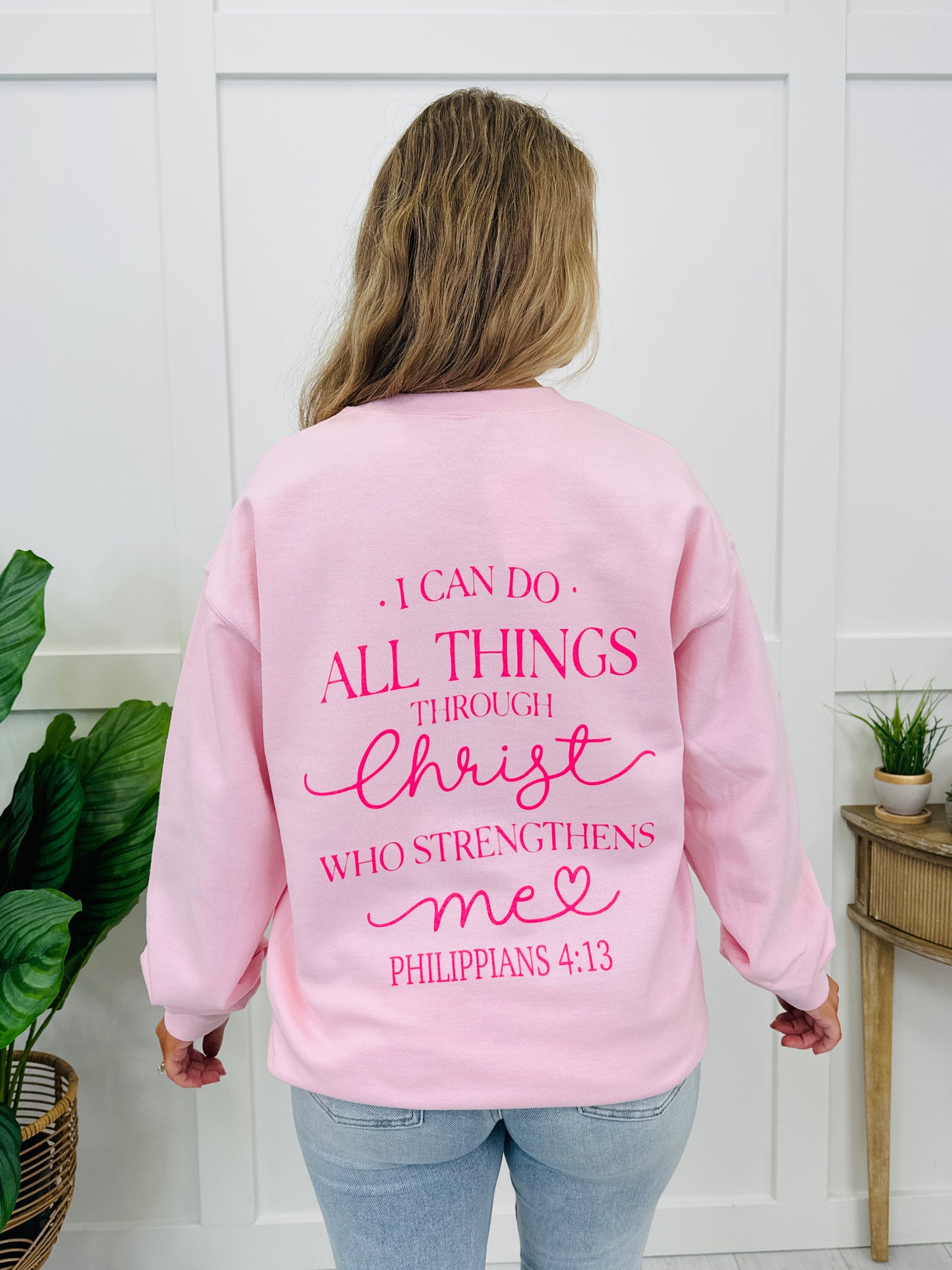 Philippians 4:13 Graphic Crewneck Sweatshirt