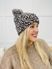 Leopard Print Pom Pom Beanie- Multiple Colors!