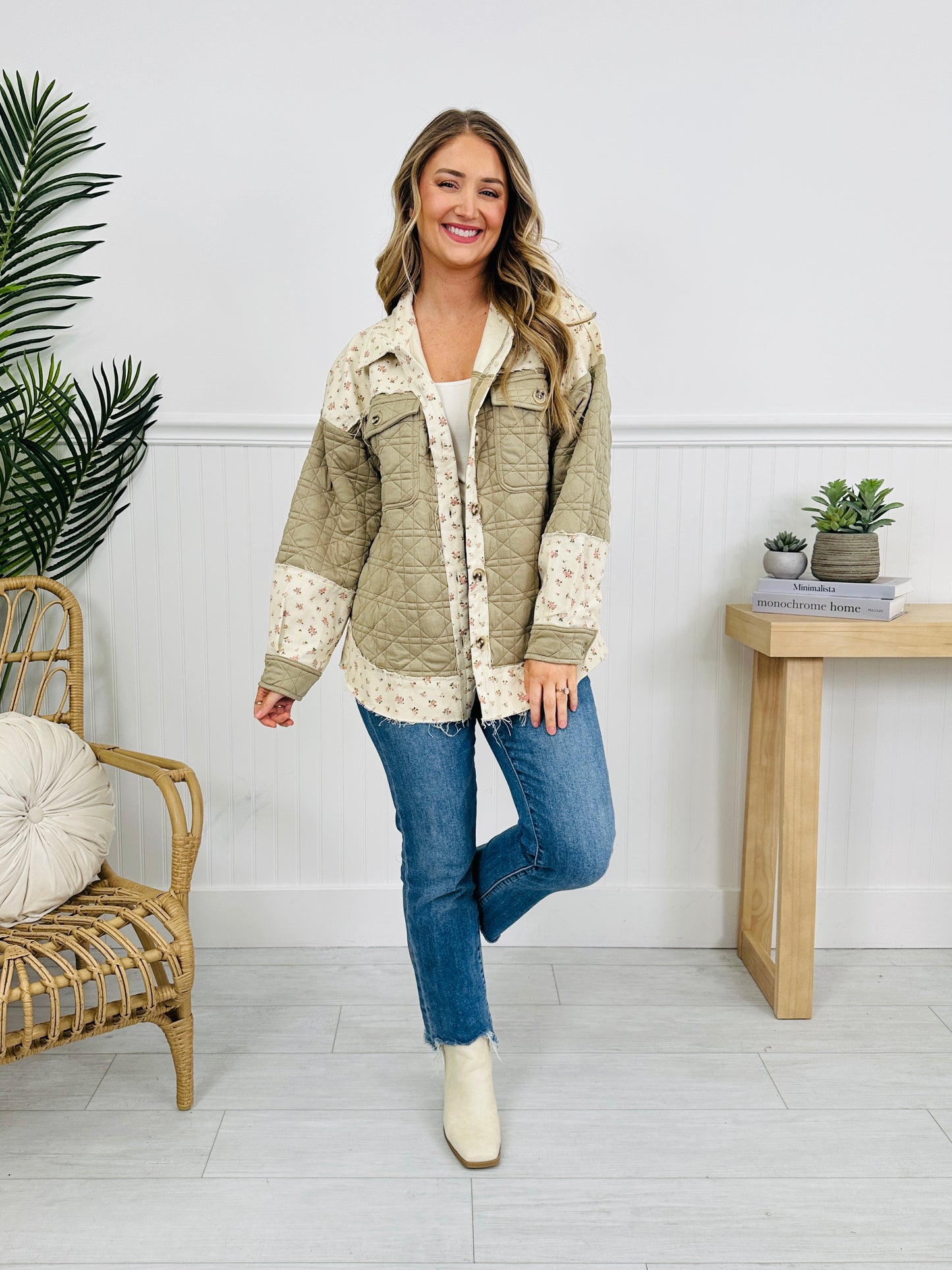The Quilted Layer Jacket in Sage