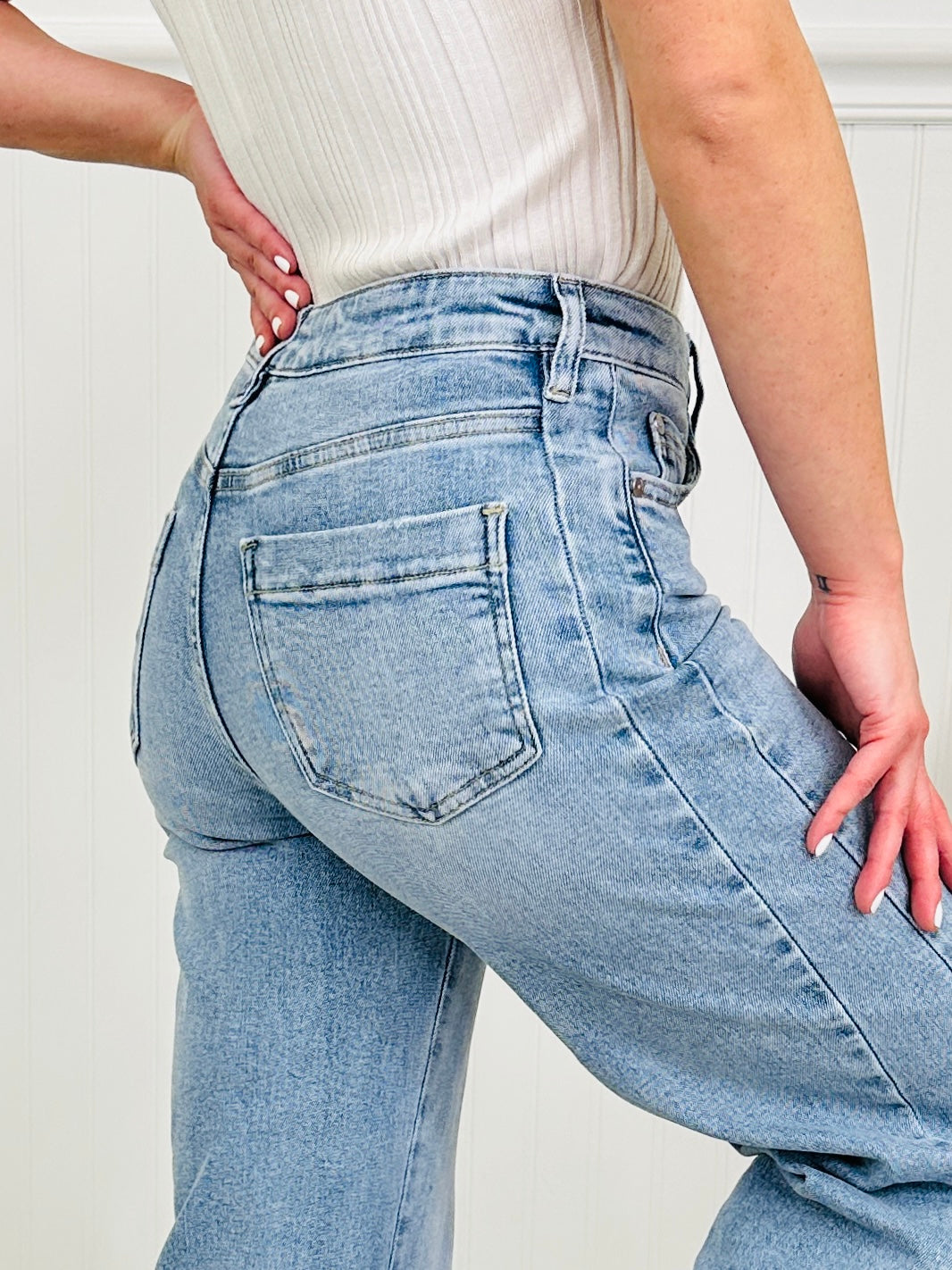 Made To Flatter Tummy Control Wide Leg Cropped Jeans