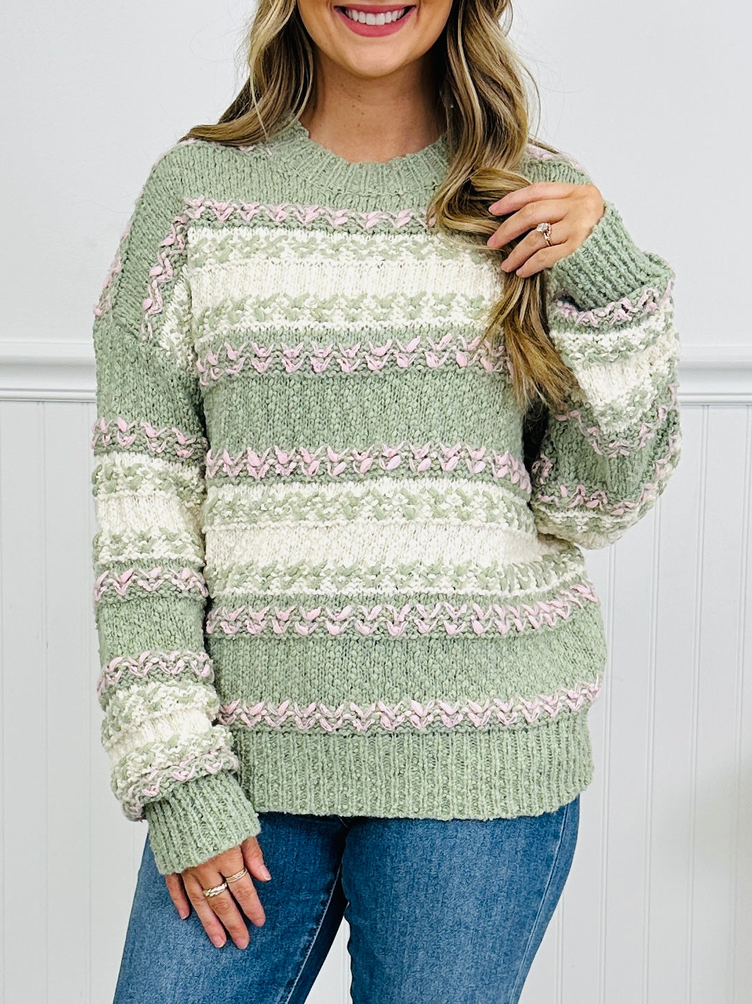 Ever After Knit Sweater in Sage Mix