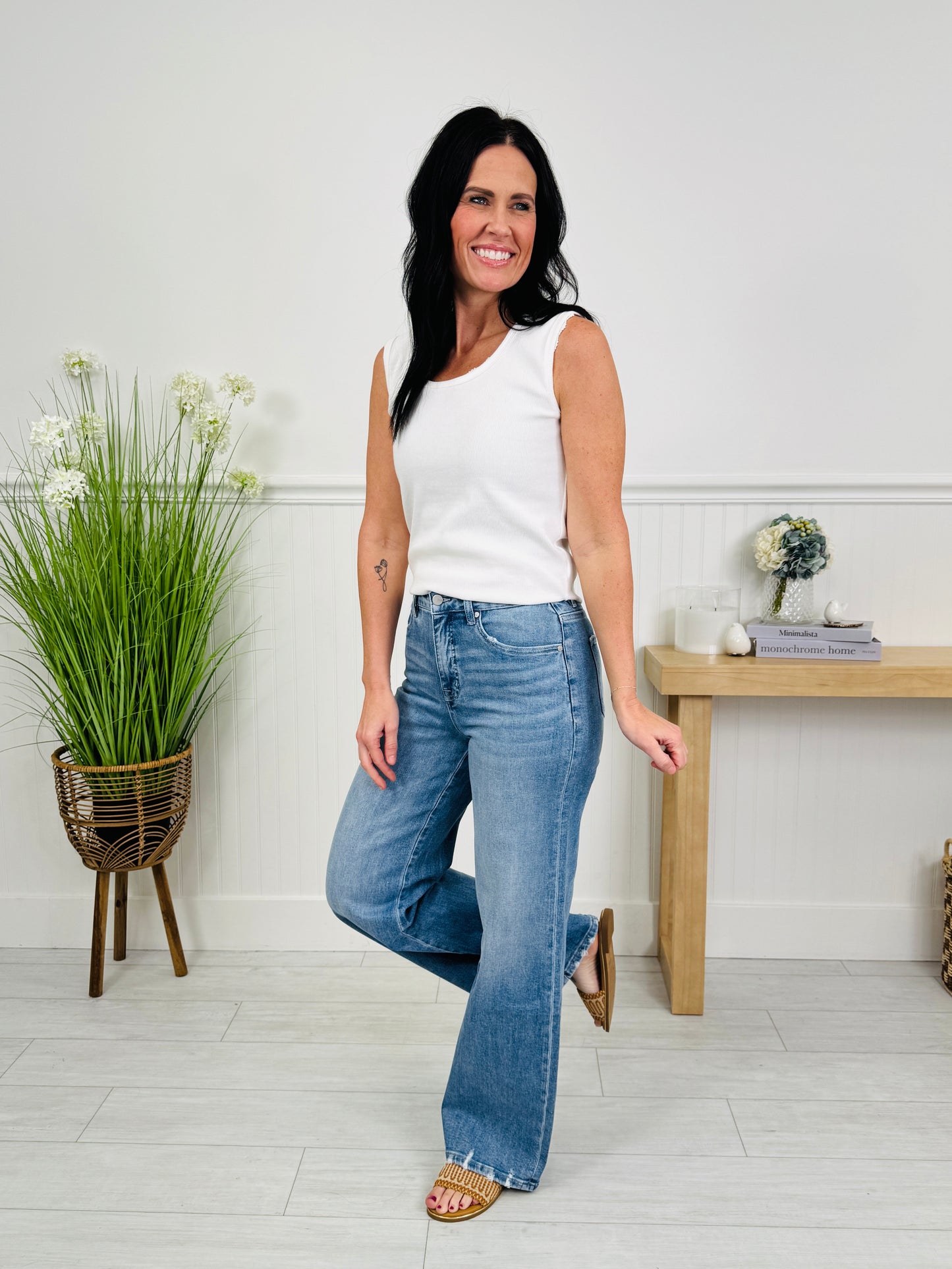 Triple Threat Wide Leg Tummy Control Jeans In Three Inseams