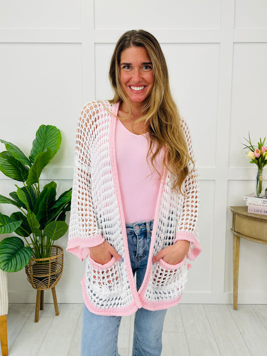 Feathered Feels Cardigan In Off White