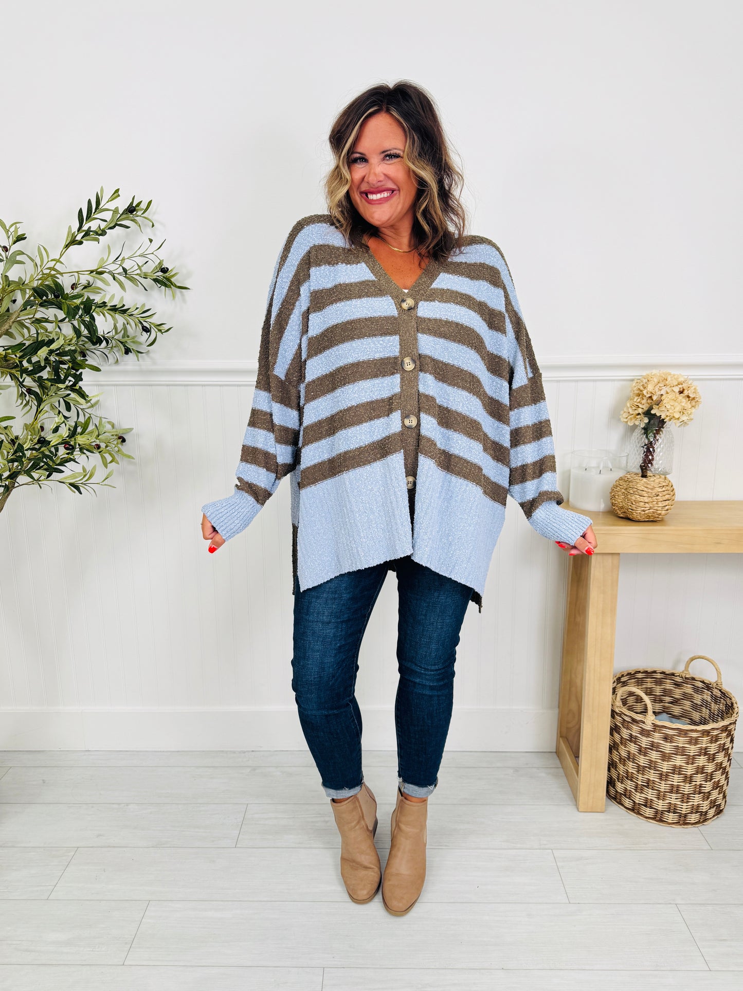 Cozy Comes Easy Cardigan In Blue