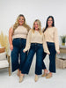 Fall Into Place Tummy Control Wide Leg Crop Jeans