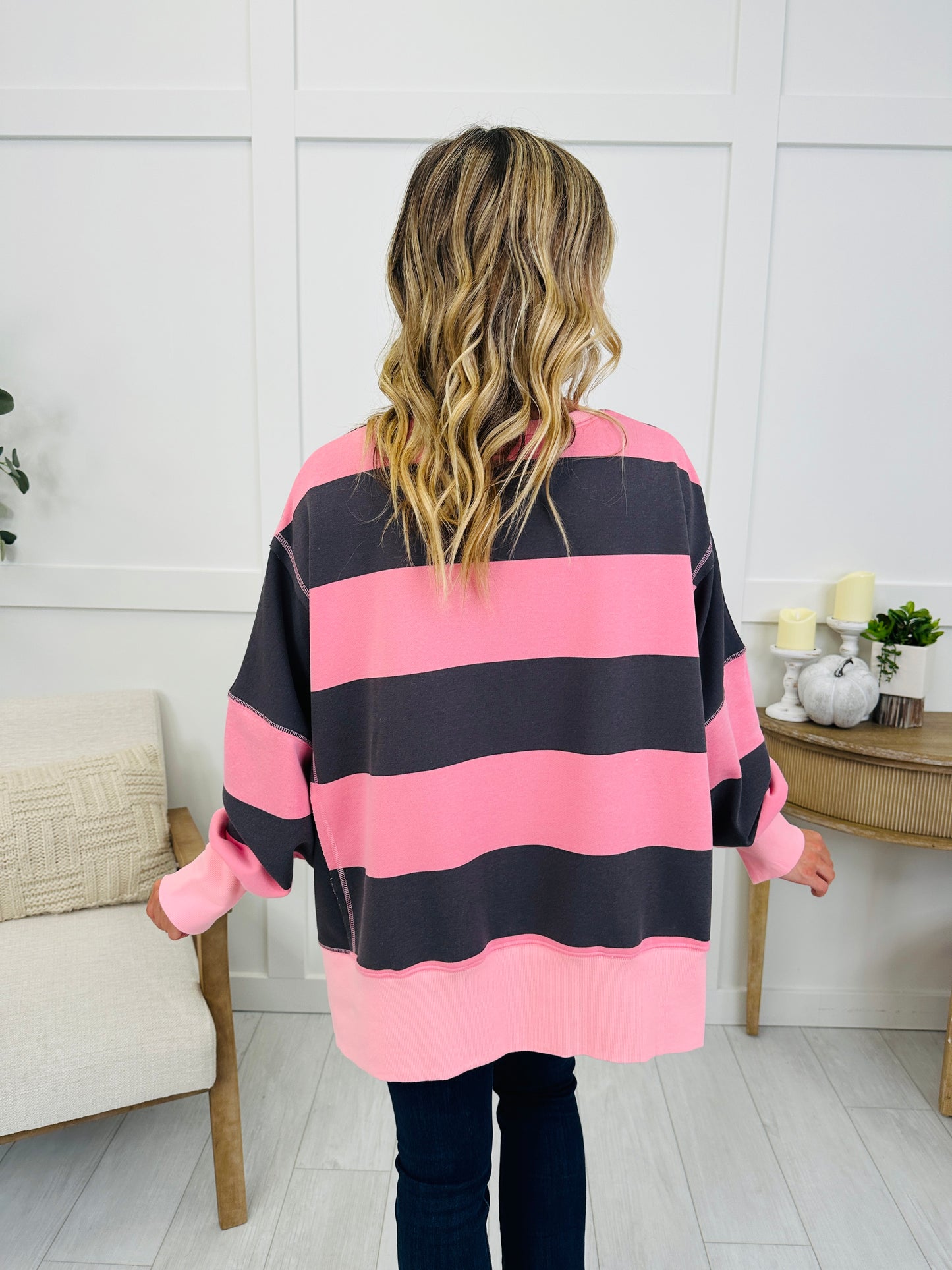 Daydream Route Top In Pink/Charcoal