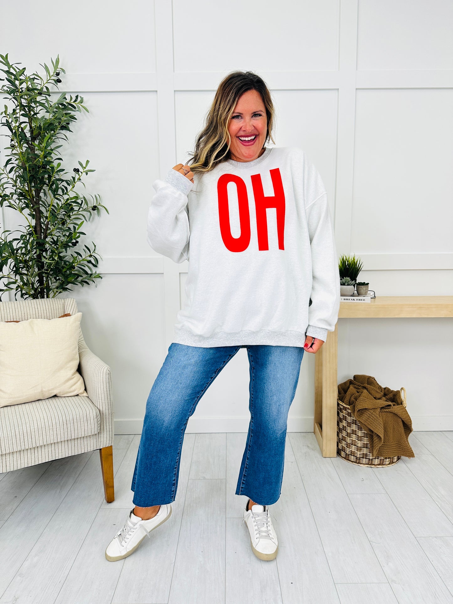 Ohio Reversible OH Graphic Crewneck Sweatshirt