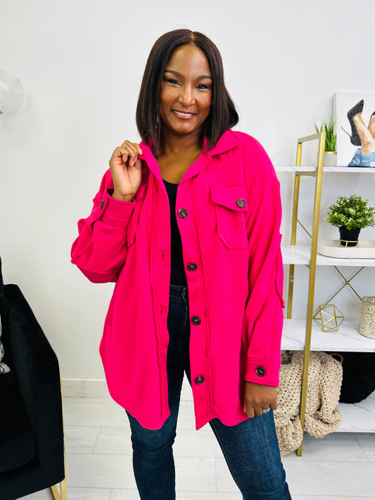 DOORBUSTER! Breezy Commute Shacket in Lt Magenta