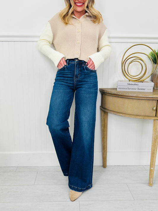 With You In Mind Wide Leg Tummy Control Jeans in Four Inseams