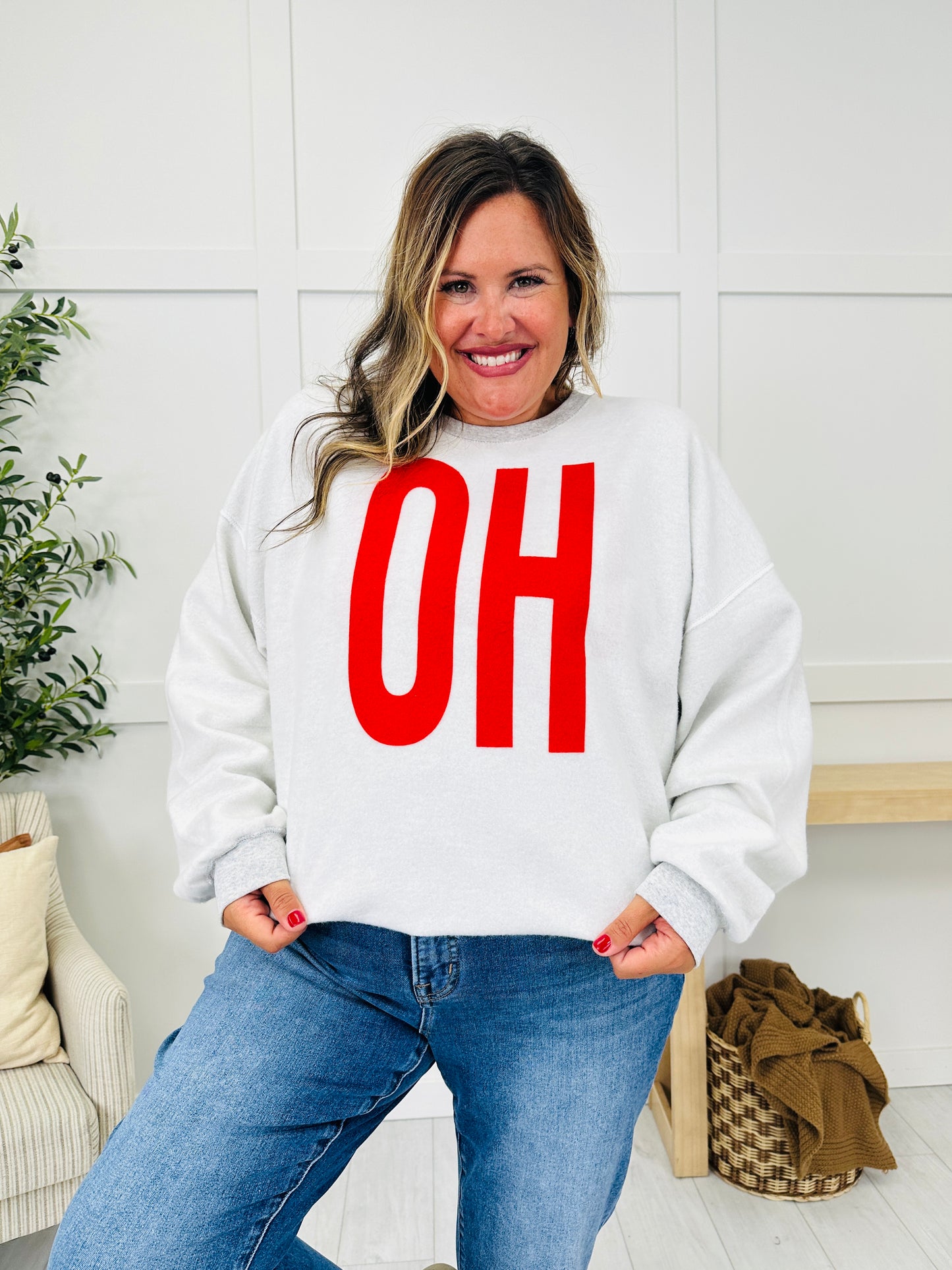 Ohio Reversible OH Graphic Crewneck Sweatshirt