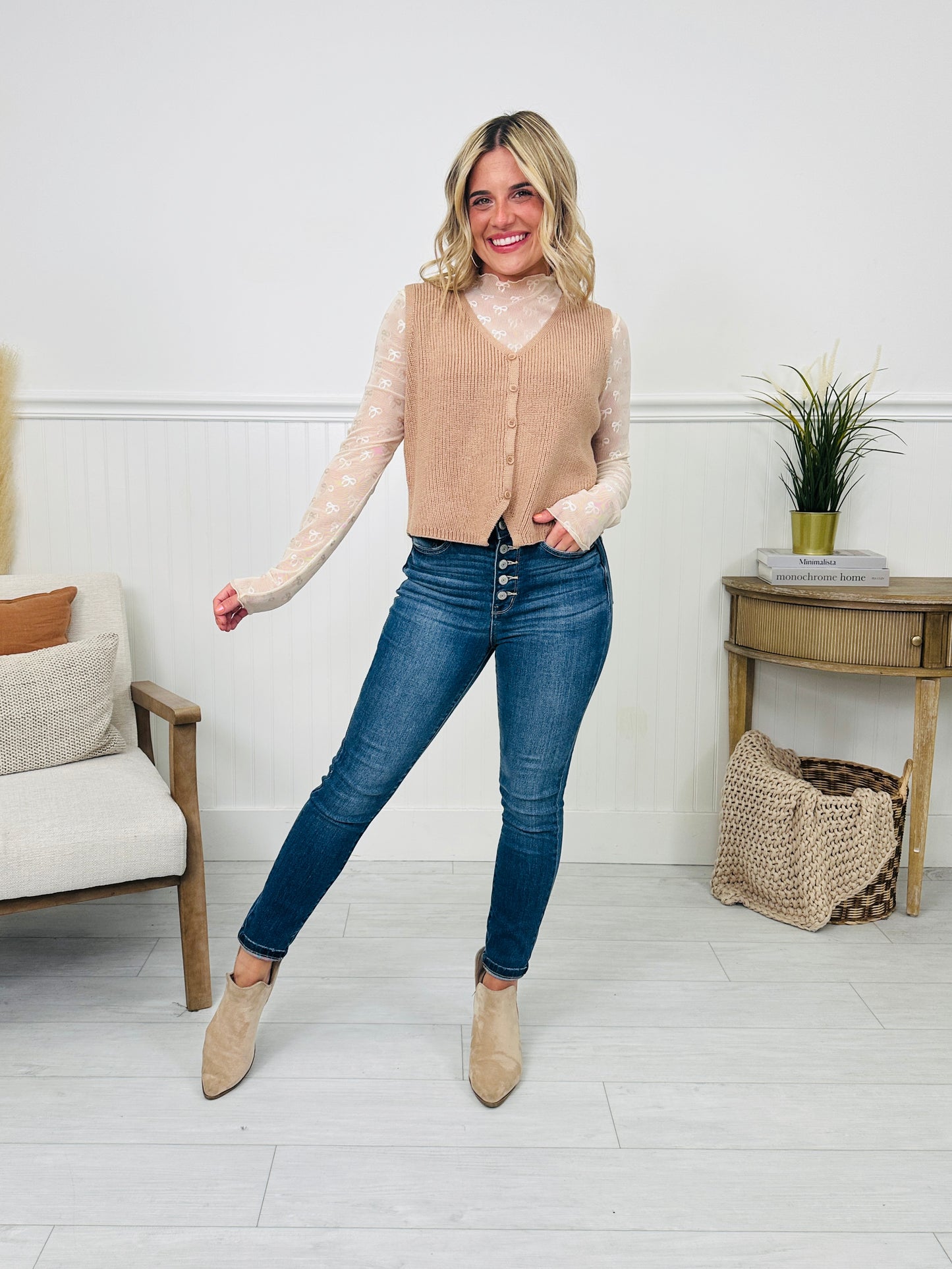 Judy Blue We Stay Fly Button Fly Skinny Jeans