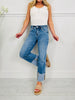 Scallop Sweetheart Tummy Control Cropped Straight Jeans