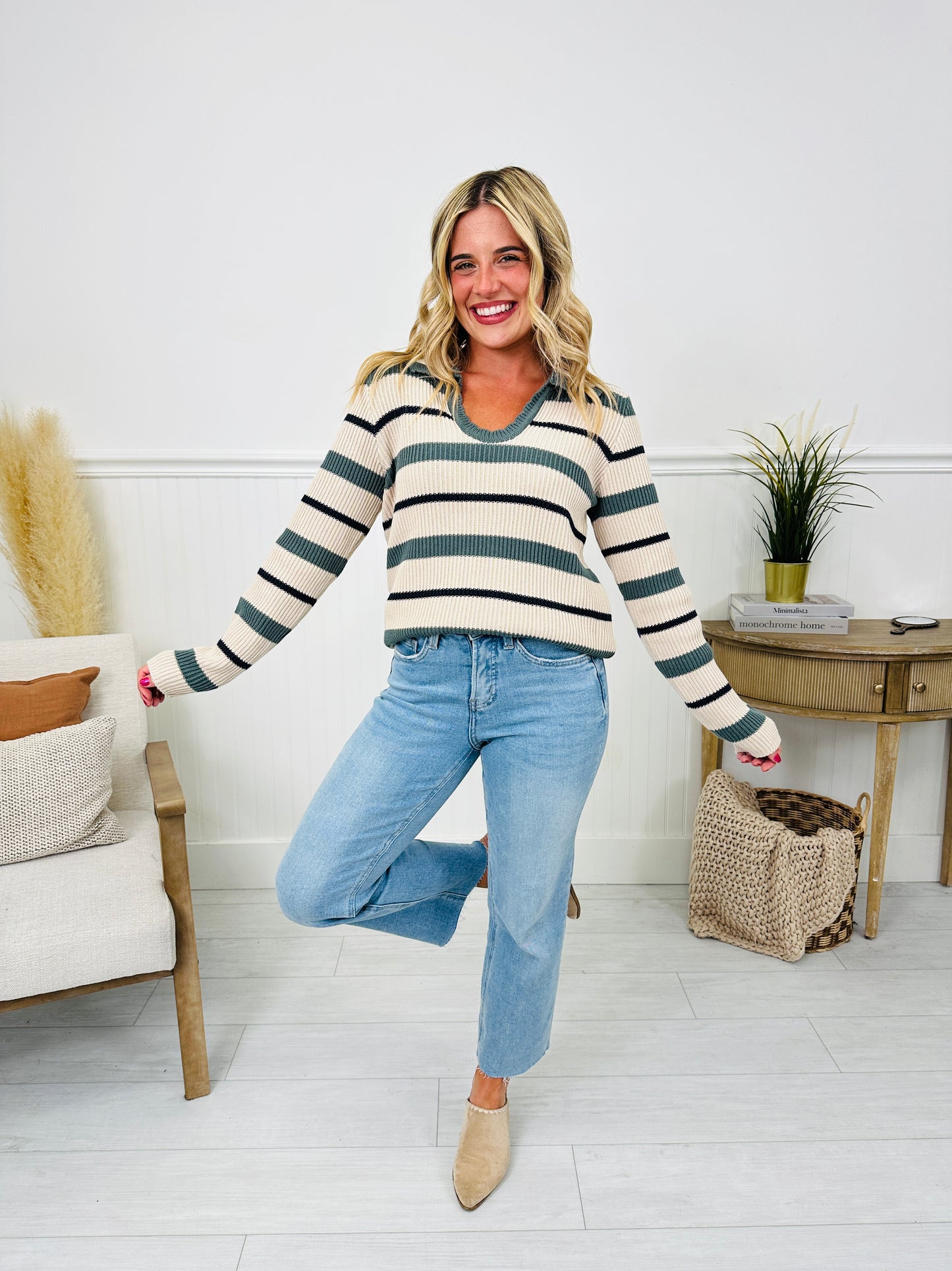 Time To Unwind Cropped Slim Fit Wide Leg Jeans